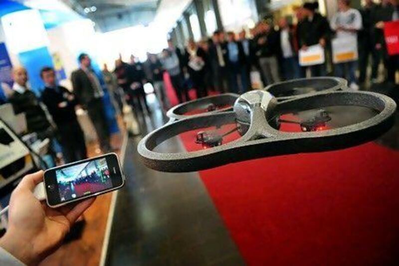 Only certain models of smartphones can direct AR.Drone, including select models from Nokia and Samsung. Daniel Mihaiescu / AFP