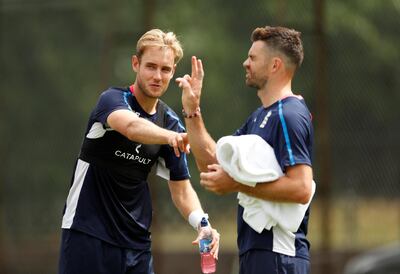 Cricket - England Nets - Edgbaston, Birmingham, Britain - July 30, 2018   England's Stuart Broad and James Anderson during nets   Action Images via Reuters/Andrew Boyers