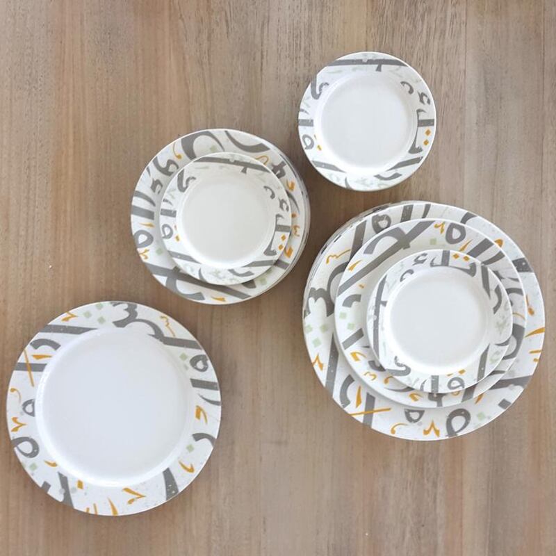 Dinnerware from Silsal Design House’s Tarateesh range. Courtesy Silsal