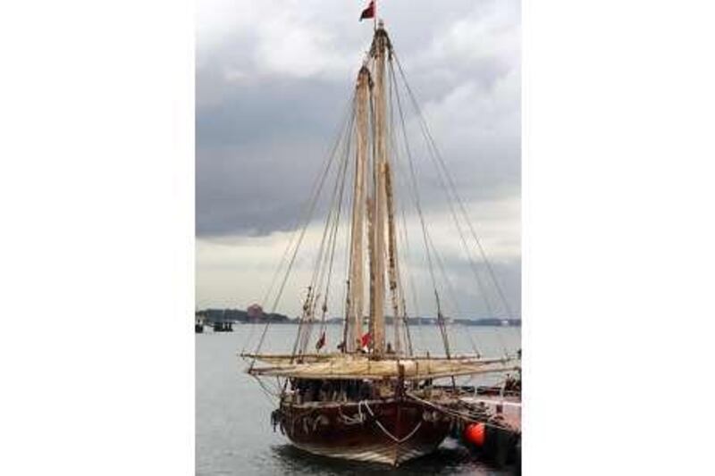 The Jewel of Muscat is docked in Singapore.