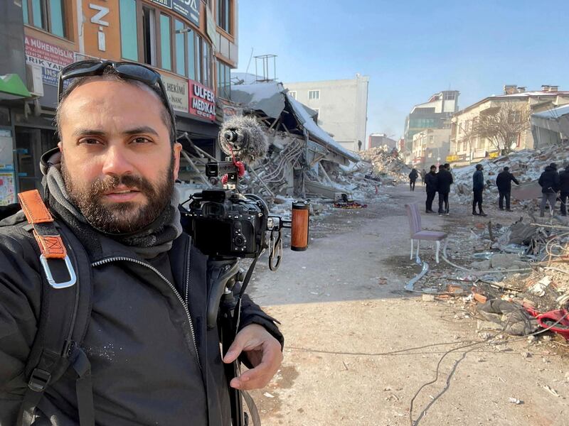 Reuters videographer Issam Abdallah, pictured in Maras, Turkey, in February, was killed in southern Lebanon on Friday.  AP