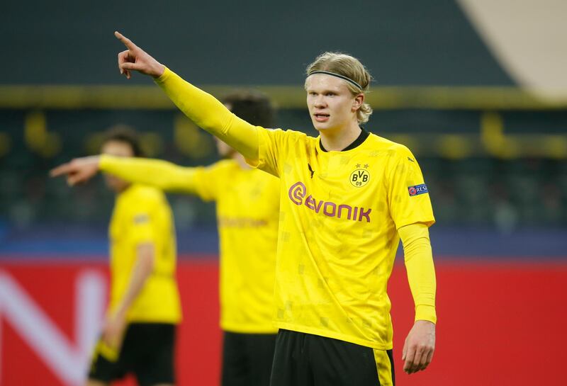 Erling Braut Haaland scored twice in Borussia Dortmund's 2-2 draw with Sevilla in the Champions League last-16 second-leg in Germany on March 9. Dortmund went through 5-4 on aggregate. Reuters