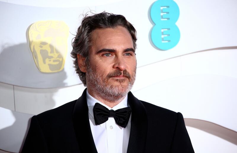 Joaquin Phoenix arrives at the 2020 EE British Academy Film Awards at London's Royal Albert Hall on Sunday, February 2. AP