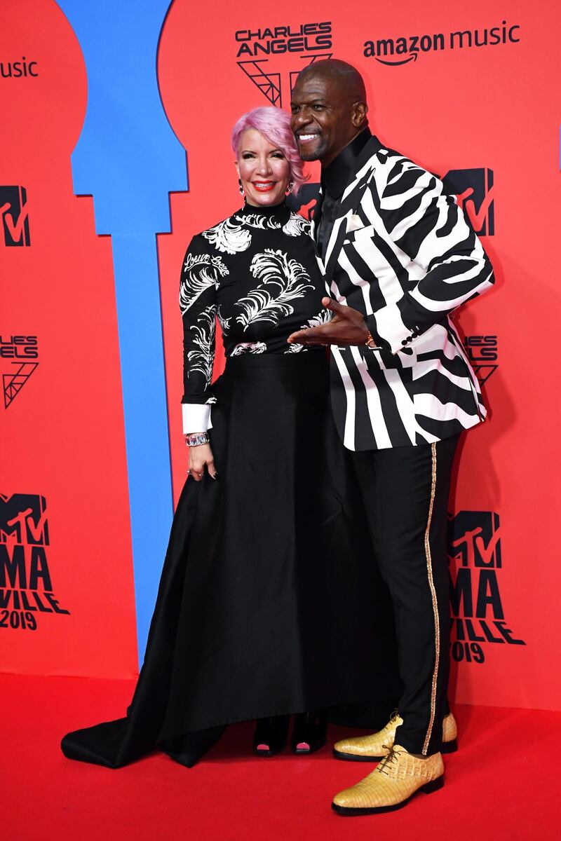 Terry Crews and Rebecca King-Crews attend the MTV EMAs 2019 on November 3, 2019 in Seville, Spain. EPA