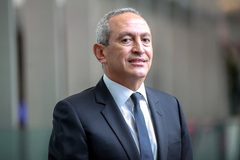 Nassef Sawiris, chief executive officer of Orascom Construction, poses for a photograph after a television interview at Bloomberg headquarters in New York, New York, on Wednesday, Sept. 5, 2012. Photographer: Stephen Yang/Bloomberg News