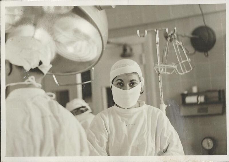 Staff work at the American University of Beirut Hospital in the 1950s. Lizzy and Vivienne Vartanian Collier / Middle East Archive Project