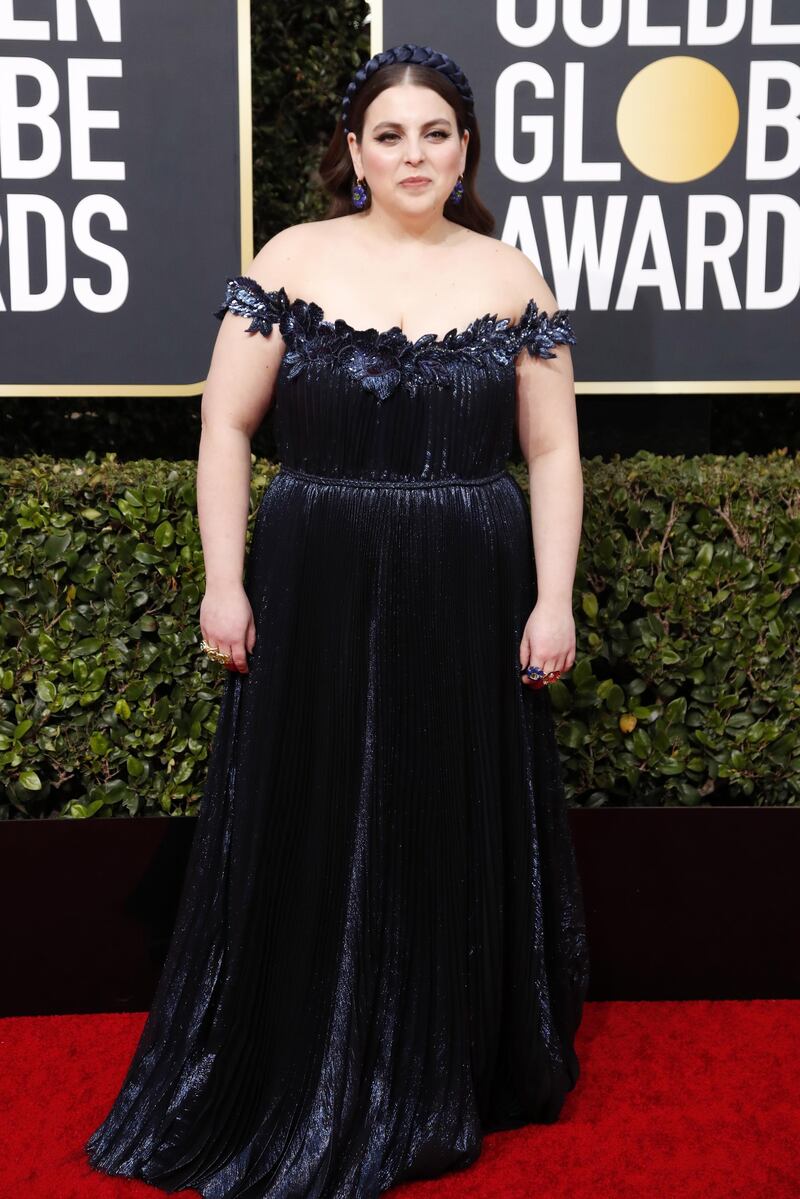 Beanie Feldstein arrives for the 77th annual Golden Globe Awards ceremony.  EPA