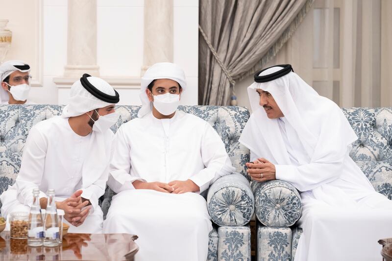 From right: Ahmed Juma Al Zaabi, Adviser to the President, Sheikh Zayed bin Ahmed and Sheikh Khalifa bin Sultan.