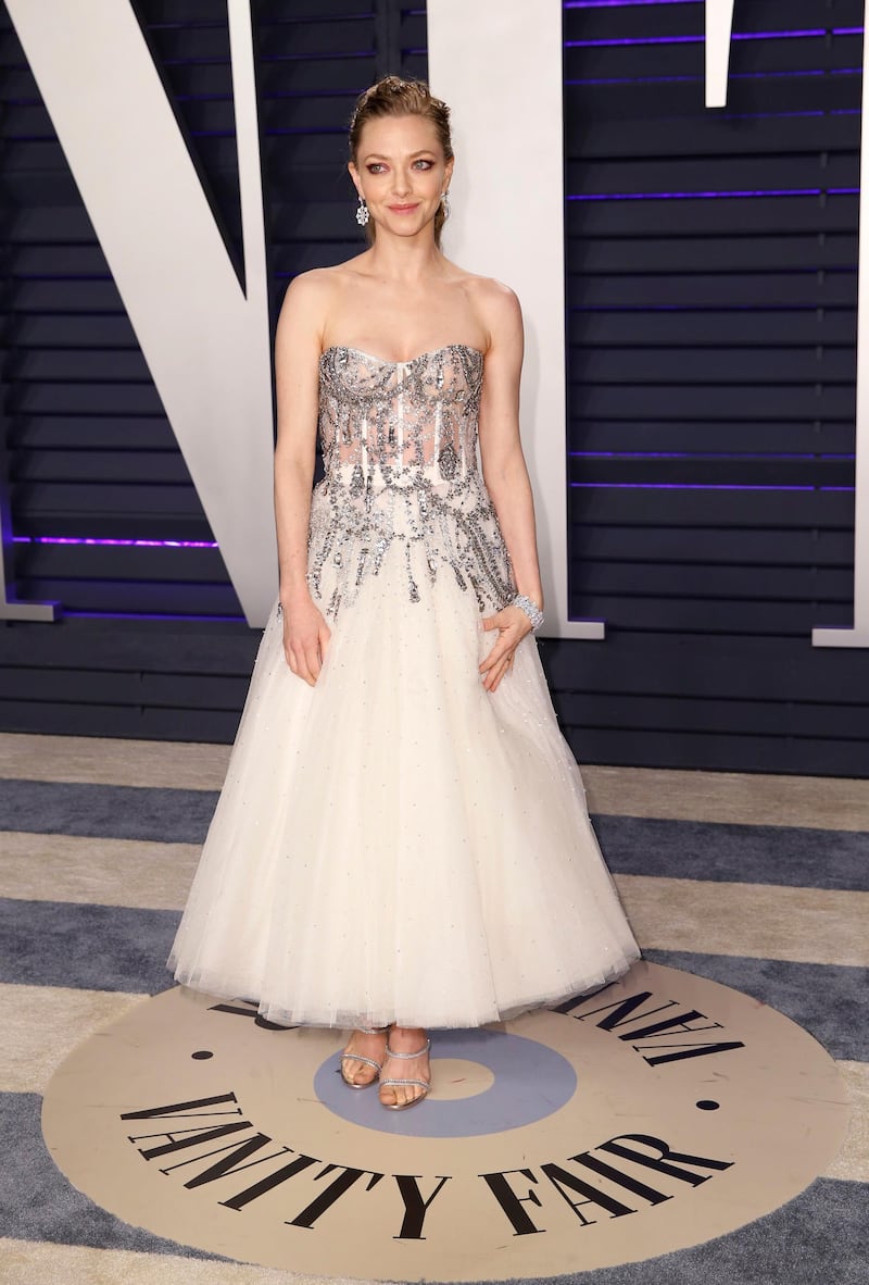 Amanda Seyfried arrives at the 2019 Vanity Fair Oscar Party. Reuters