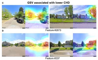Google Street View images associated with lower cardiovascular disease. Photo credit: European Heart Journal