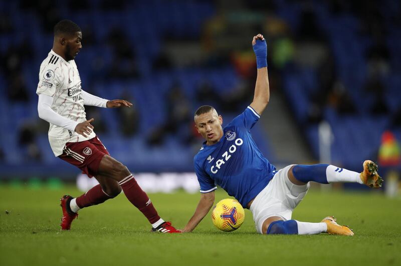 Ainsley Maitland-Niles, 7 - Won his side a penalty when he beat Tom Davies to a loose ball before being clipped by the Toffees man. Meanwhile, the wing-back was defensively sound and was ultimately one of his side’s better players on the night. EPA
