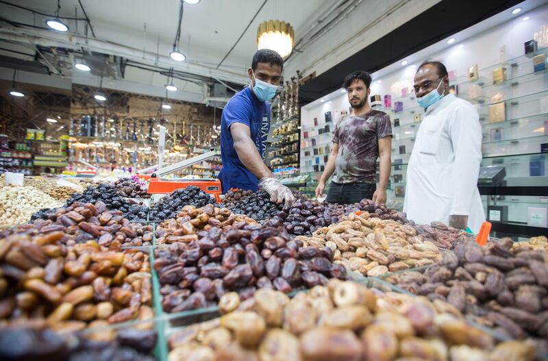 Shoppers at Meena Bazaar, Bur Dubai.