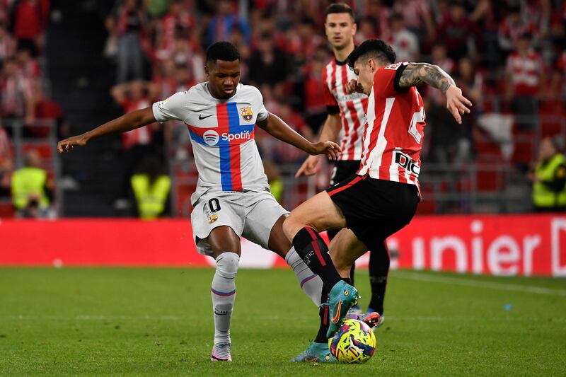 Ansu Fati 6 - On for Raphinha after 82 minutes and straight to the left where he had a shot blocked within seconds. AFP