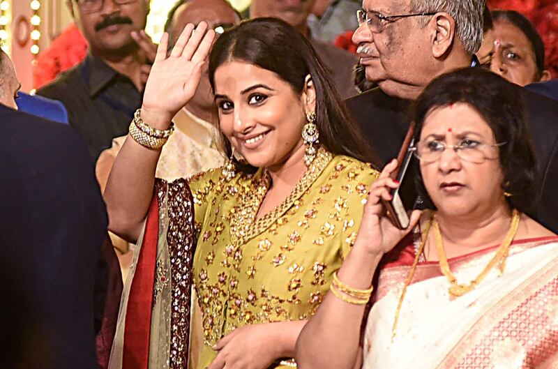 Bollywood actress Vidya Balan attends the wedding. AFP