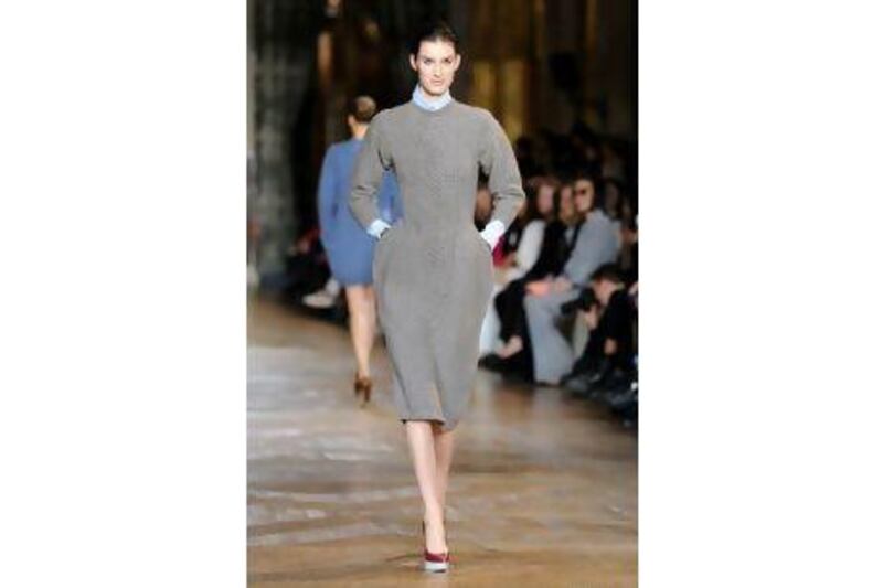 A knitted dress during the Stella McCartney Ready-To-Wear Fall/Winter 2012 show. Getty Images