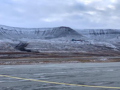 The mountain viewed from Svalbard airport, where AWA is located. Piql