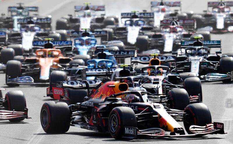 Red Bull's Max Verstappen at the start of the race. AP