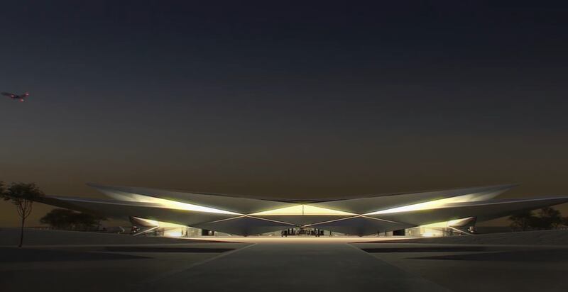 A rendering of the design for Amaala airport in Saudi Arabia, which will cater to the luxury traveller and should be completed by 2023. Supplied