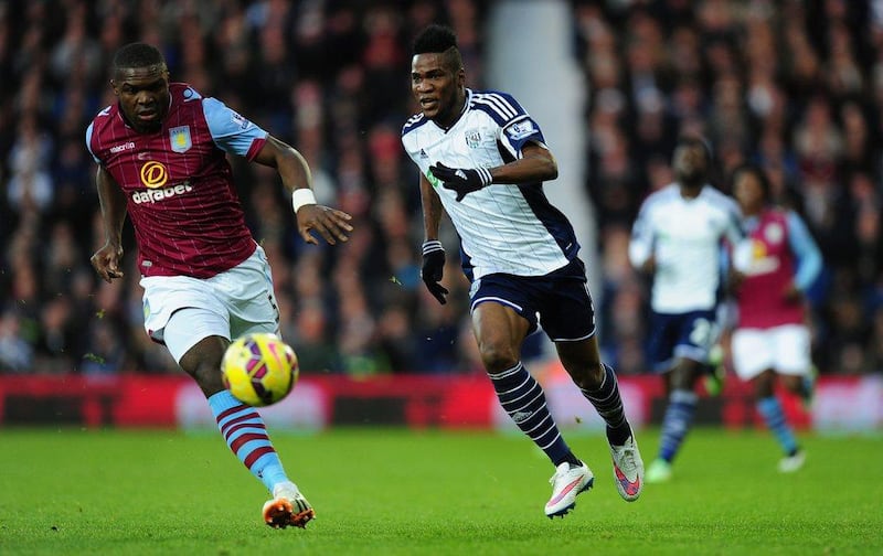 Brown Ideye shown during West Brom's win against Aston Villa on Saturday. Stu Forster / Getty Images / December 13, 2014