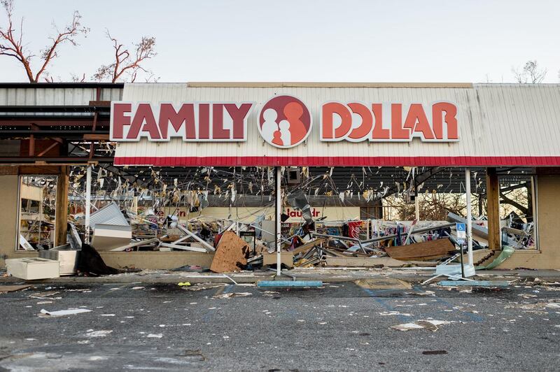 The Family Dollar Store had  its shop front ripped off. AFP