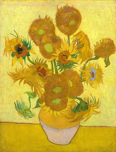 'Sunflowers', 1889, by Vincent van Gogh, found at the Van Gogh Museum, Amsterdam. Vincent van Gogh Foundation