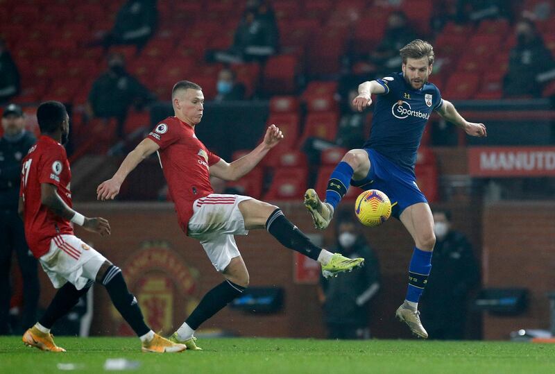 Stuart Armstrong, 6 - The early red card meant the Scot was unable to get his foot on the ball and make things happen, with swarms of United shirts crowding around him before he had time to look up and pick a pass. Booked for dissent in the closing stages. PA