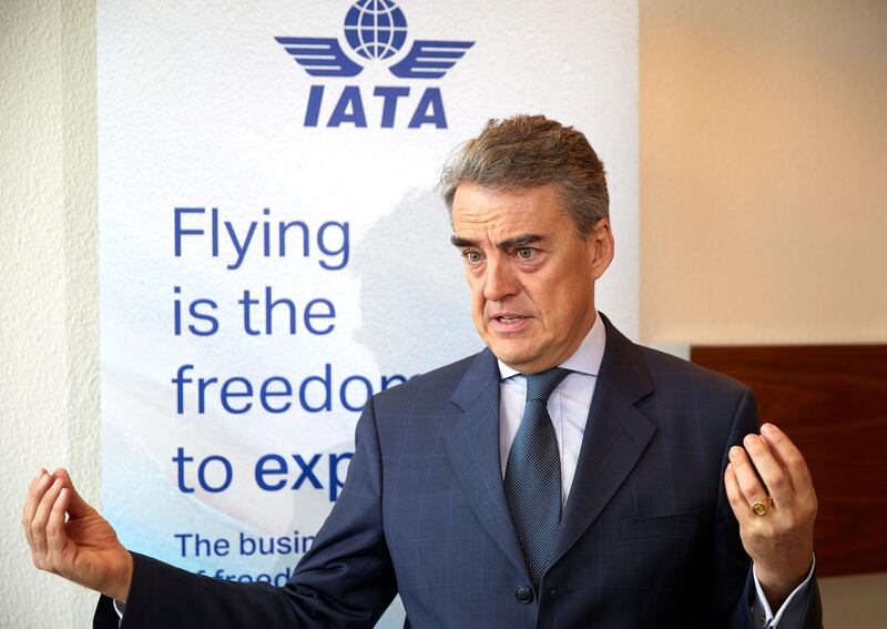 The International Air Transport Association (IATA) Director General and CEO, Alexandre de Juniac attends an interview with Reuters on the consequences of the outbreak of the coronavirus disease (COVID-19) in Geneva, Switzerland, March 13, 2020. REUTERS/Denis Balibouse