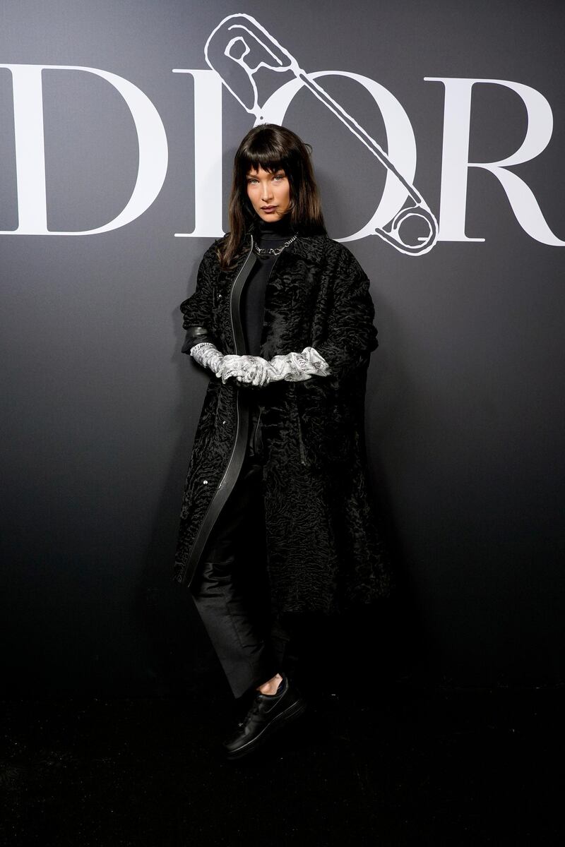 PARIS, FRANCE - JANUARY 17: Bella Hadid attends the Dior Homme Menswear Fall/Winter 2020-2021 show as part of Paris Fashion Week on January 17, 2020 in Paris, France. (Photo by Francois Durand for Dior/Getty Images)