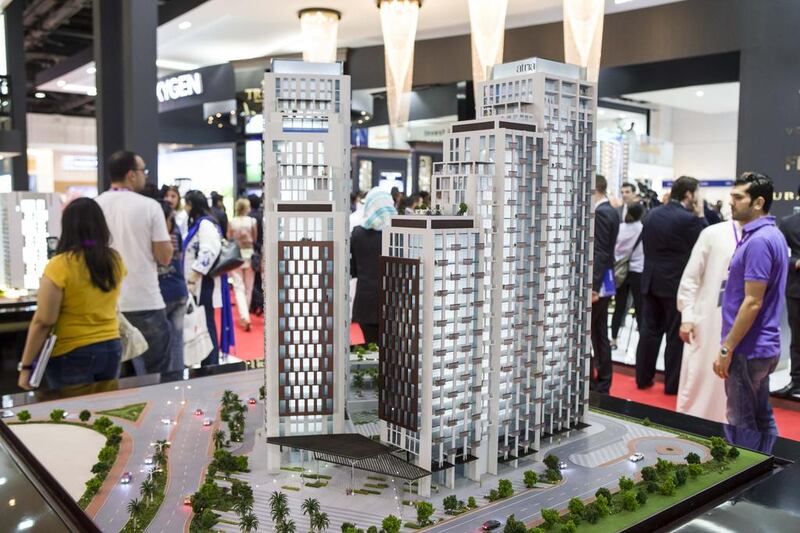 Above, a model of the planned Astria at Business Bay development of Deyaar. Antonie Robertson / The National