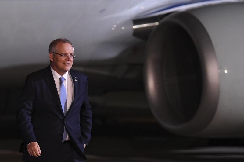 Australian Prime Minister Scott Morrison arrives for the G20 summit. EPA
