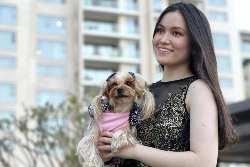 Dubai, United Arab Emirates - Reporter: Katy Gillett. Features. Boujie Paws Co Dog Fashion Show at the Vida hotel. Tuesday, April 6th, 2021. Dubai. Chris Whiteoak / The National