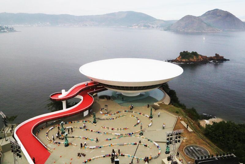 Devlin’s set design for a Louis Vuitton fashion show for its cruise collection. The show was held at the Museum of Contemporary Art in Rio de Janeiro, Brazil, in May 2016