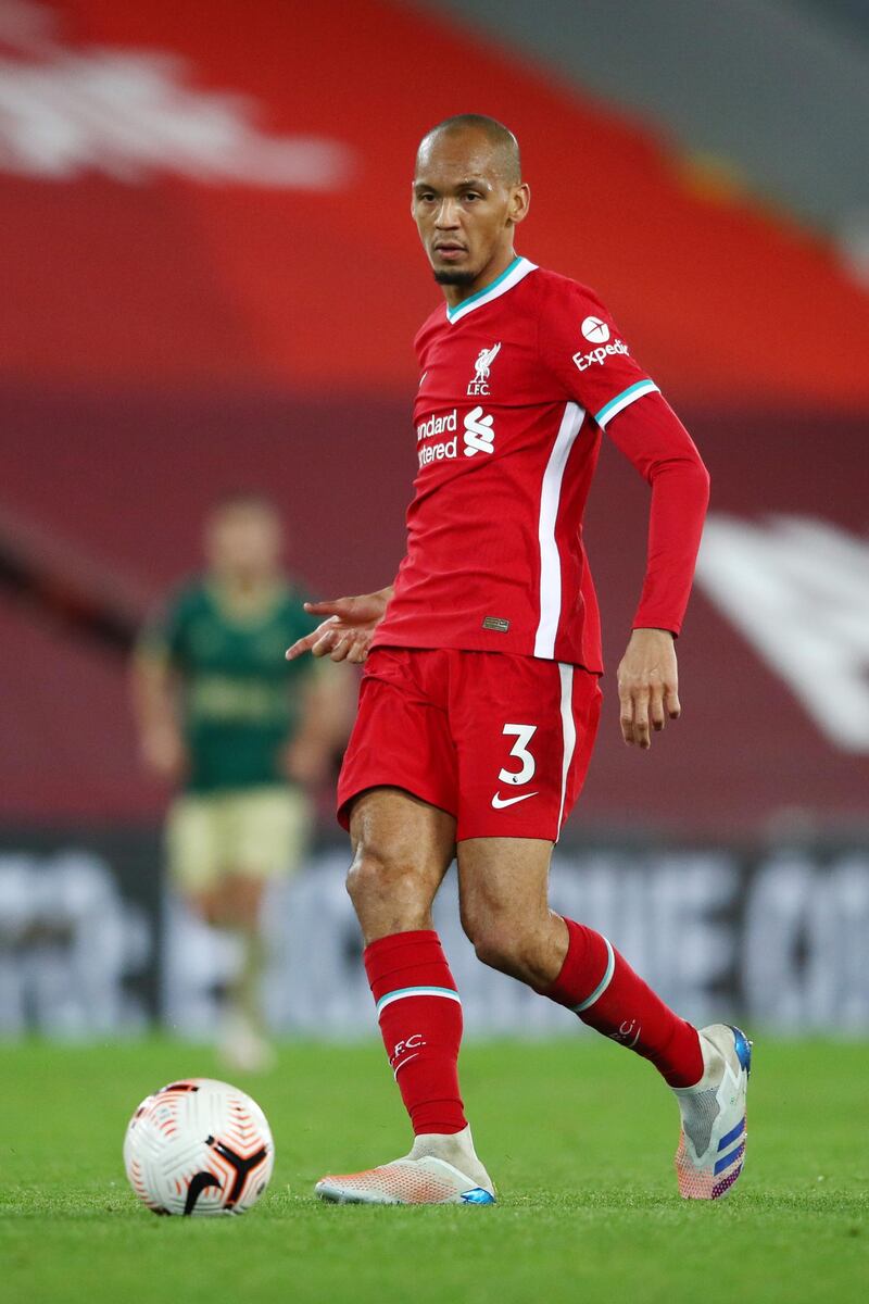 Fabinho - 4: Unfortunate to give away the penalty but not his best night. A run by Burke in the second half exposed his weaknesses at centre back, as did McBurnie’s physical approach. Getty