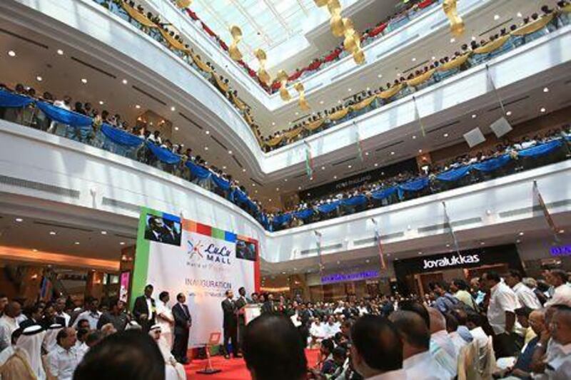 Yusuff Ali, the managing director of Emke Group, opens Lulu's first mall in India, yesterday, in Kochin, Kerala state. Ravindranath K / The National