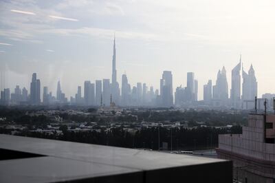 The apartment is minutes from Downtown Dubai and has stunning views of the Dubai skyline. Pawan Singh / The National