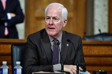 US Senator John Cornyn (R-TX) attends a Senate Judiciary Committee meeting on the nomination of Judge Amy Coney Barrett to be an associate justice of the US Supreme Court. Mr Cornyn is among leading Republicans now urging Donald Trump to concede the election. Reuters