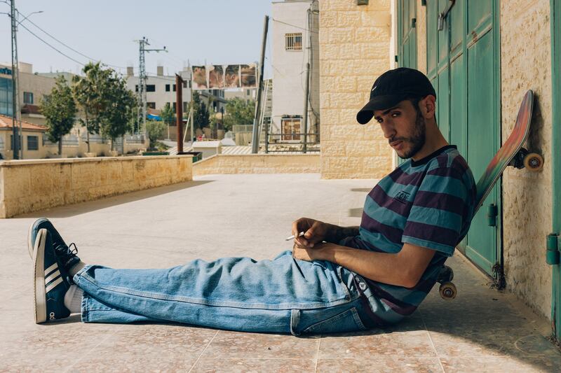 A photo from Maen Hammad's 'Landing' series, which portrays the Palestinian skateboarding scene. Photo: Maen Hammad