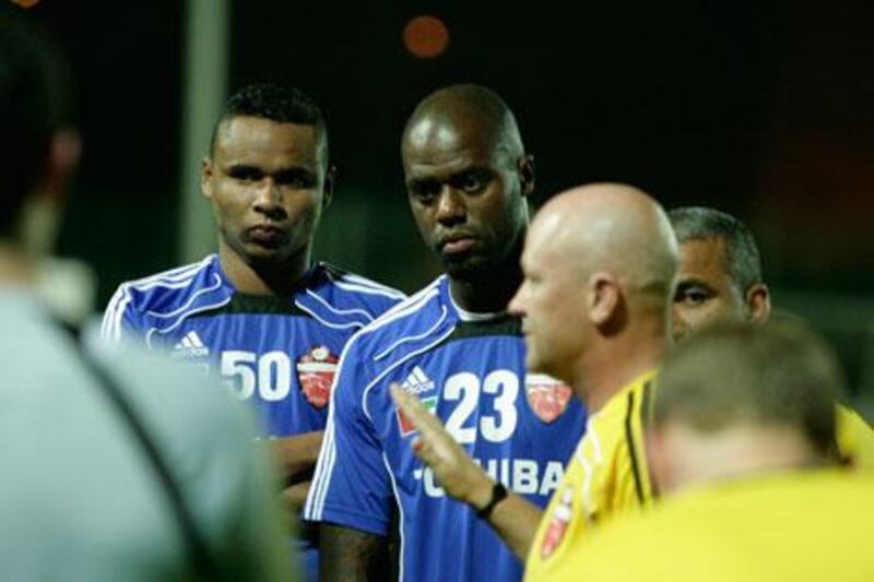 Jakson Coelho, No 50, has had trouble with his wife while his son is ill, according to Al Ahli teammate Grafite, No 23.