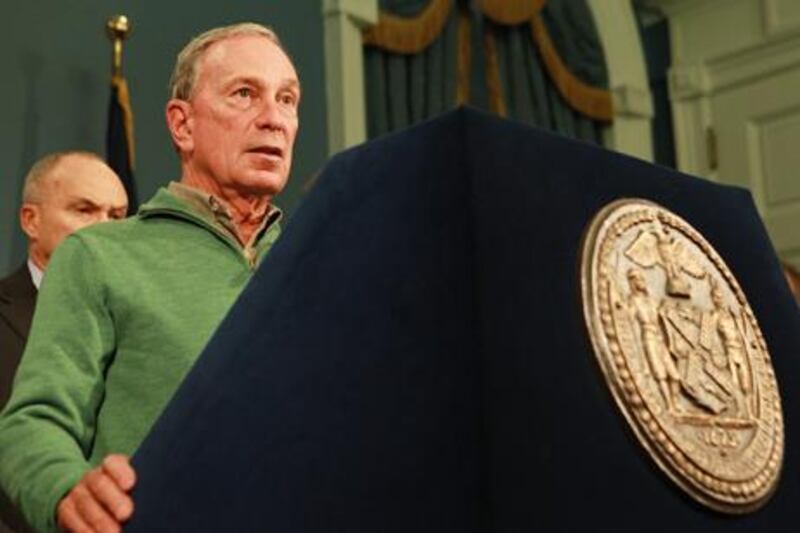 New York Mayor Michael Bloomberg updates the media after Superstorm Sandy