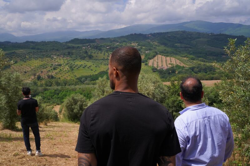 William Troost-Ekong takes in the view  at Torano Castello, near Salerno.