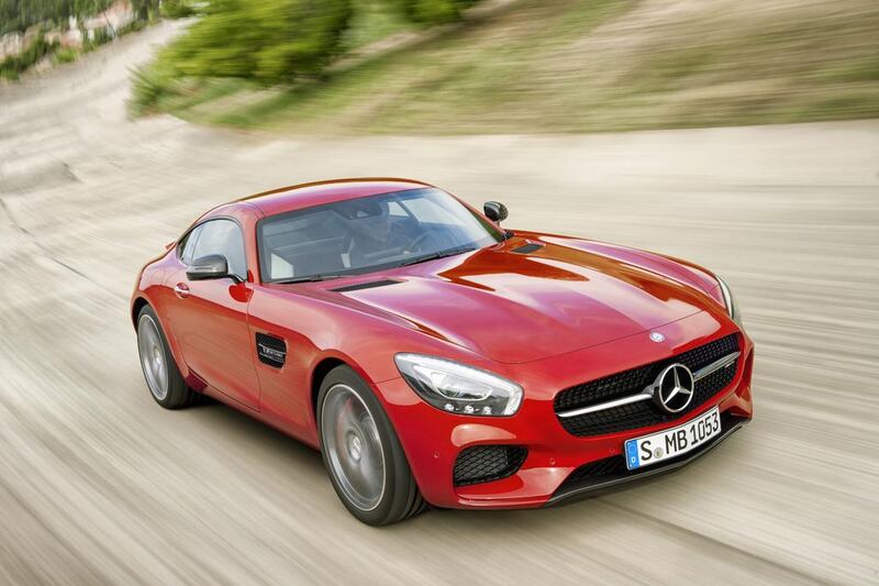 The Mercedes-Benz AMG GT S is a less-exclusive heir to the SLS, with its power down by more than 150hp. Courtesy Mercedes-Benz