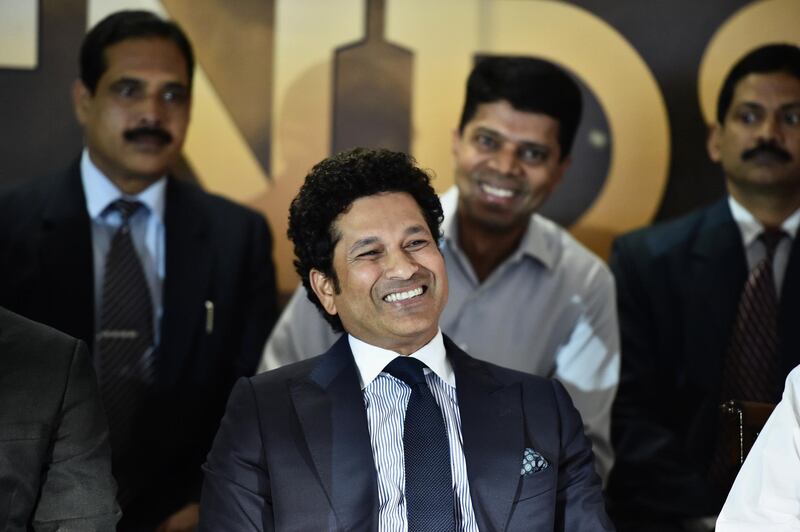 BHUBANESWAR, ORISSA - DECEMBER 16:  Former Indian Cricketer Sachin Tendulkar(C) looks on during the FIH Men's Hockey World Cup Final between Belgium and the Netherlands at Kalinga Stadium on December 16, 2018 in Bhubaneswar, India.  (Photo by Charles McQuillan/Getty Images for FIH)