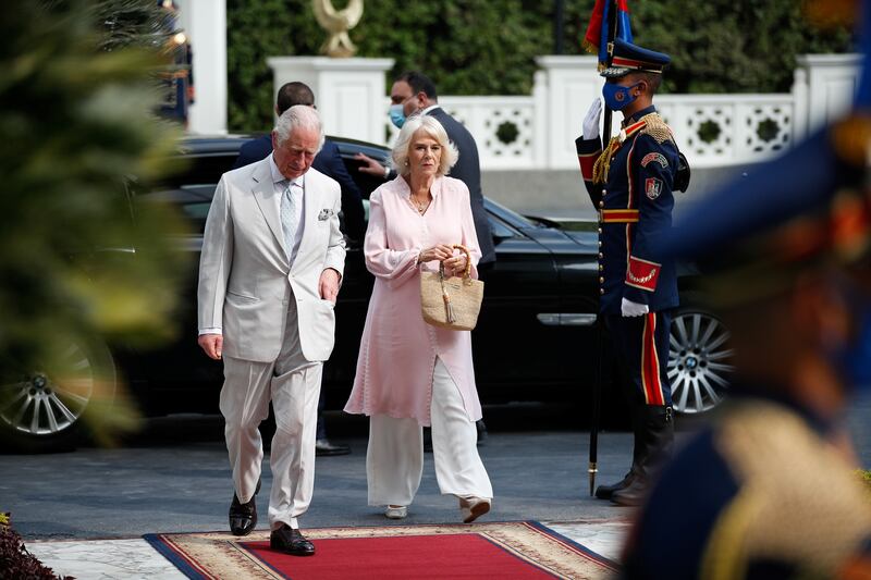 Prince Charles and Camilla on the third day of their tour of the Middle East.