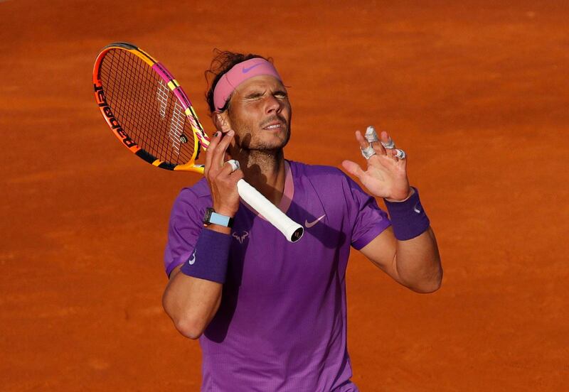 Rafael Nadal during the final against Stefanos Tsitsipas. Reuters