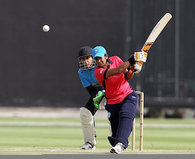 Abu Dhabi, May 11, 2018: Chamani Seneviratne, former Sri Lanka captain  in action at the Zayed Cricket Stadium in Abu Dhabi . Satish Kumar for the National / Story by Amit Pasella