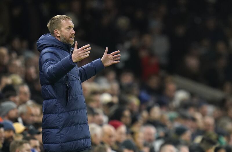 Chelsea manager Graham Potter looks frustrated. PA