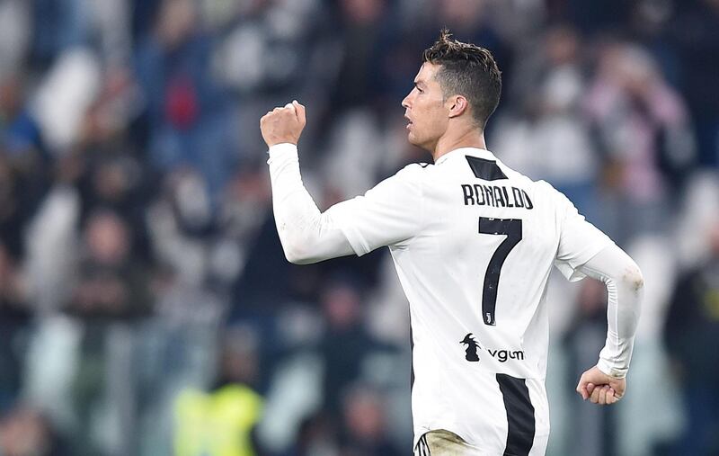 Juventus striker Cristiano Ronaldo celebrates. EPA