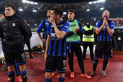 ROME, ITALY - MAY 15: Players of Atalanta BC after the TIM Cup Final match between Atalanta BC and SS Lazio at Stadio Olimpico on May 15, 2019 in Rome, Italy.  (Photo by Giuseppe Bellini/Getty Images)