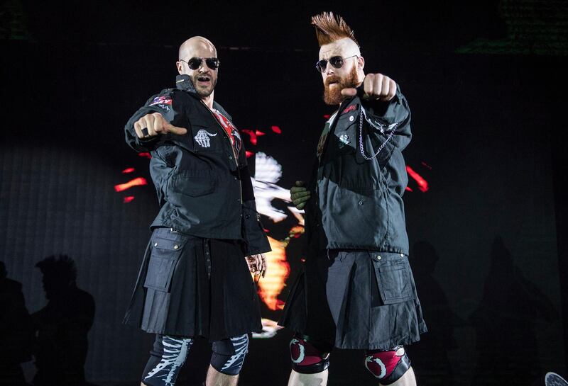 Cesaro, left, with fellow Raw tag team champion Sheamus, is looking forward to his return to Abu Dhabi in December. Picture courtesy of WWE