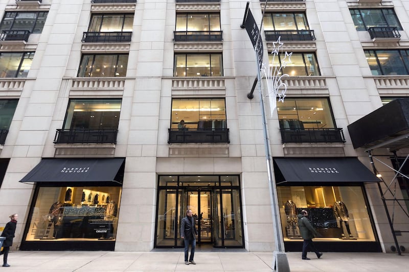 NEW YORK, NY - DECEMBER 30:  A general view of the exterior facade of Barneys New York flagship clothing store on December 30, 2013 in New York City.  (Photo by Ben Hider/Getty Images)